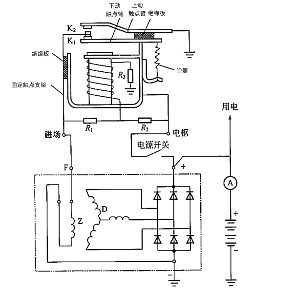 硅整流發(fā)電機與調節器線(xiàn)路.png