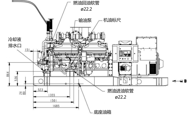 康明斯發(fā)電機組進(jìn)回油管位置圖.png