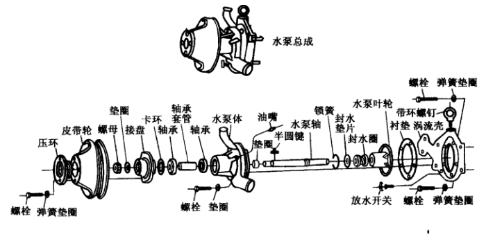 水泵總成結構圖-柴油發(fā)電機組.png