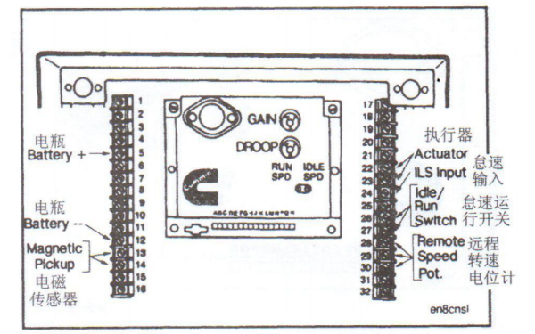 電子調速器端子接線(xiàn)圖-康明斯柴油發(fā)電機組速度控制.png