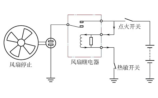 發(fā)動(dòng)機散熱風(fēng)扇控制電路圖（停止）.png