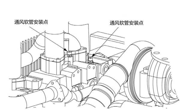 康明斯散熱器水箱通風(fēng)軟管安裝.png