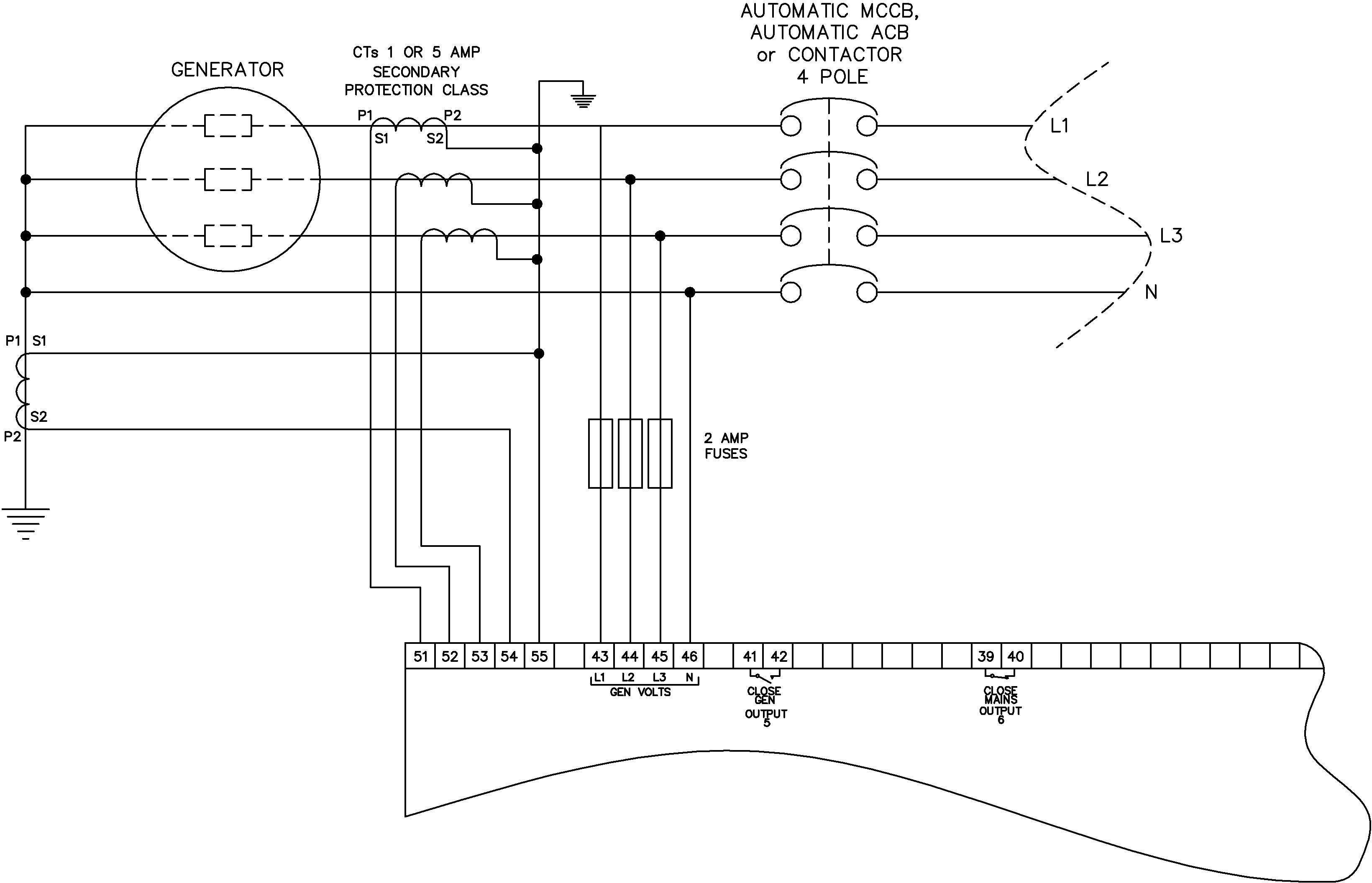 柴油發(fā)電機組深?？刂破鳠o(wú)限制接地保護接線(xiàn)圖.png