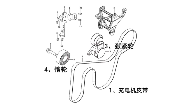 充電機皮帶零件圖-柴油發(fā)電機組.png