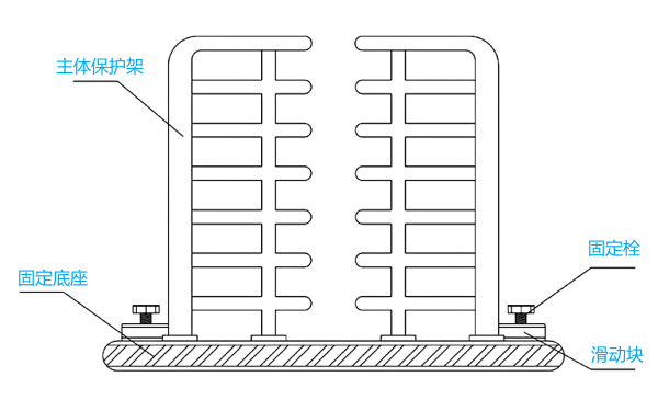 柴油發(fā)電機日用油箱保護架連接結構圖.png