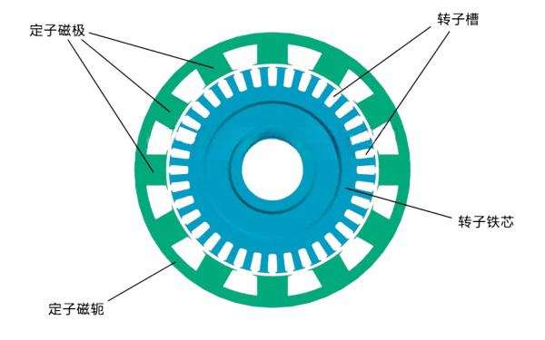 交流發(fā)電機定子和轉子截面圖.png