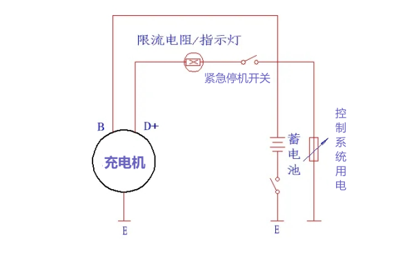 發(fā)電機組充電機和電瓶連接圖.png