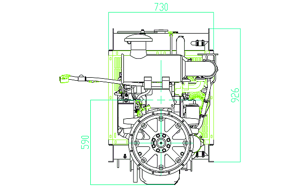 QSB3.9-G31東風(fēng)康明斯發(fā)動(dòng)機外形尺寸后視圖.png