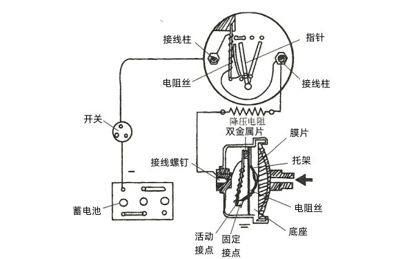 電熱式機油壓力表接線(xiàn)圖-柴油發(fā)電機組圖解.png