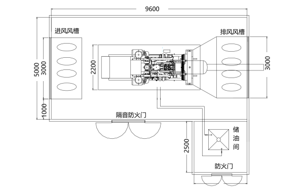 500-800KW發(fā)電機房隔音降噪平面圖.png