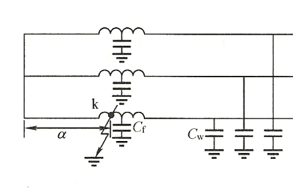 發(fā)電機定子繞組單相接地時(shí)的電路圖.png