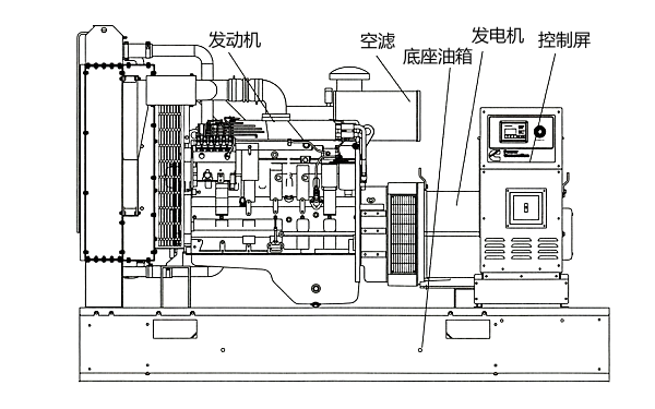 C220D5康明斯柴油發(fā)電機組主視圖.png