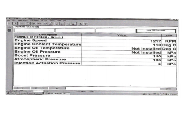 柴油機EST故障診斷軟件運行狀態(tài)參數顯示.png