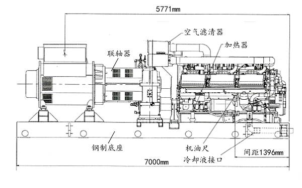 C3300D5型康明斯柴油發(fā)電機組側面結構圖.png